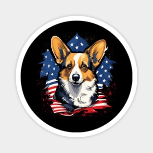 Patriotic Corgi Magnet